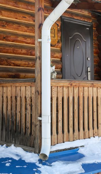 Porch Downspout Installation in Lewis Center